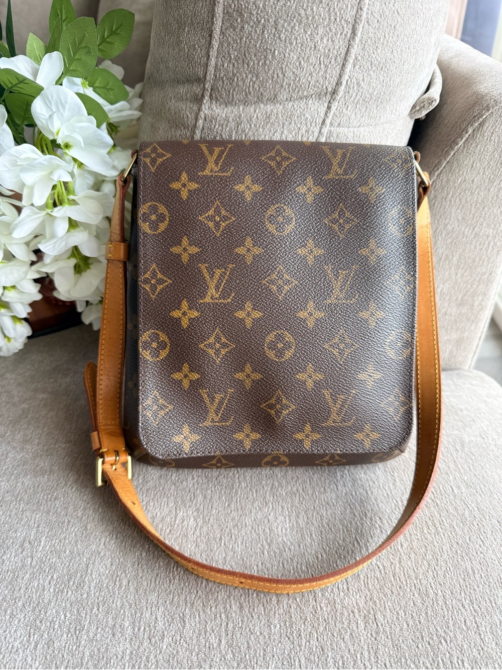 Louis Vuitton Brown Monogram Vintage Musette Salsa Shoulder Bag Authentic